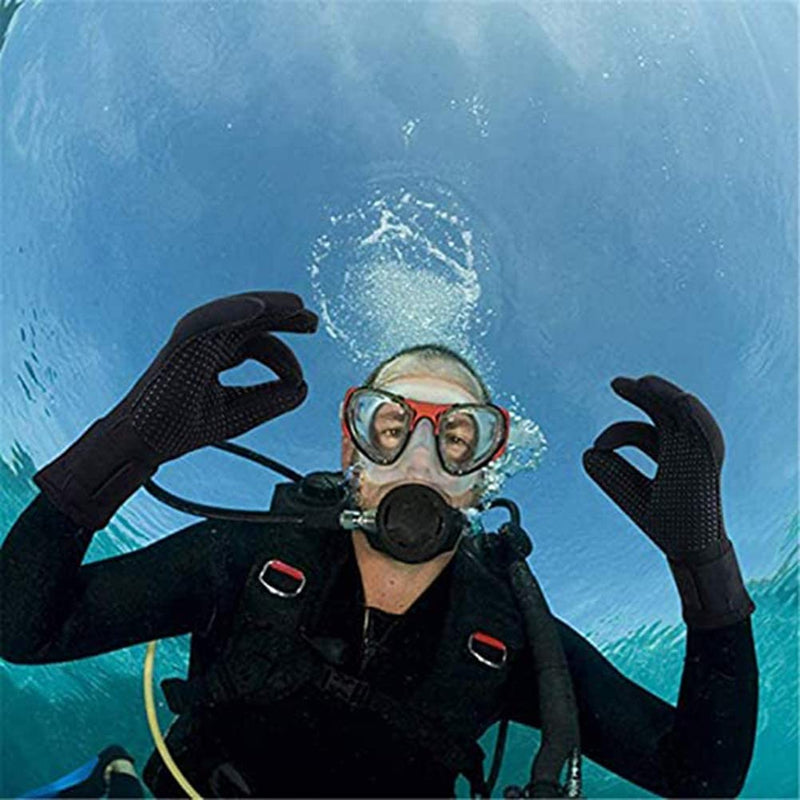 3Mm 5Mm Neoprene Swimming Diving Gloves Neoprene Glove with Adjustable Wristband for Winter Swimming Warm,Anti-Slip