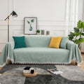 ROOMLIFE Smog Blue Sofa Covers Soft Chenille Sofa Slipcover Sectional Couch Covers for 3 Cushion Couch,Recliner Chair-Comfy Couch Cover for Dogs Universal Sofa Cover Furniture Protector, 71"X134"