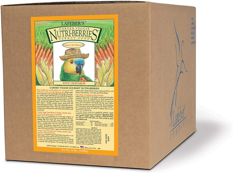 Lafeber Garden Veggie Nutri-Berries Pet Bird Food, Made with Non-Gmo and Human-Grade Ingredients, for Parrots, 3 Lb