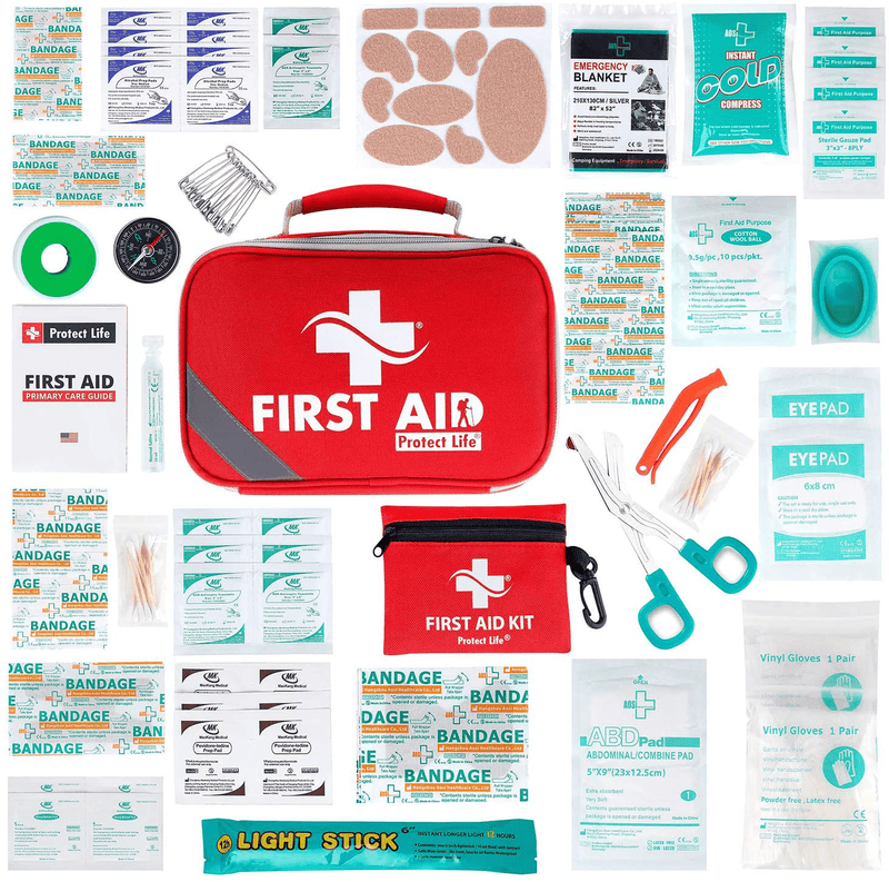 2-in-1 First Aid Kit for Car - 250 Piece - First Aid Kits for Businesses | Home First Aid Kit, Bonus Mini 1st Aid Kit, Emergency Supplies for Travel, Workplace & More