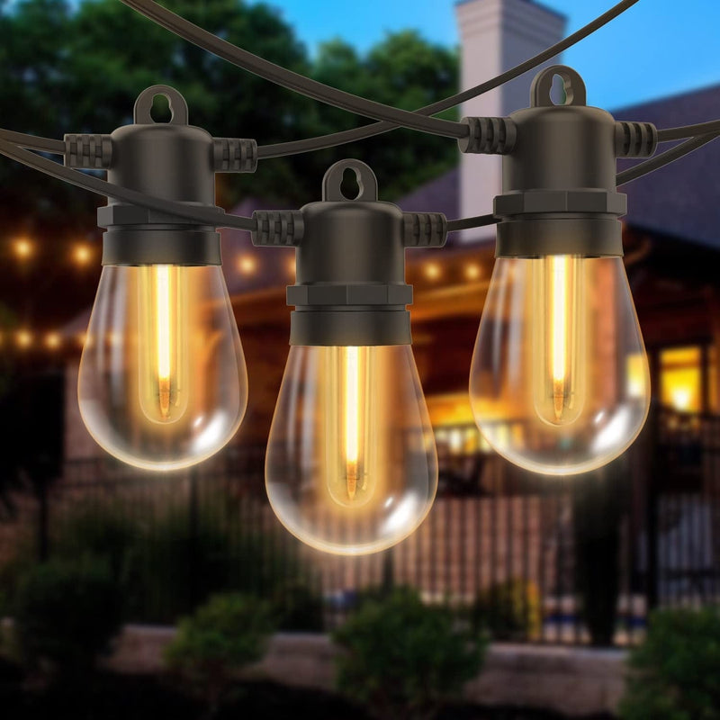 200FT Outdoor String Lights, LED Dimmable Patio Lights Globe Connectable Shatterproof Waterproof G40 outside Hanging Lights with 104 Plastic Bulbs for Patio Backyard Cafe Bistro Porch (2×100FT)