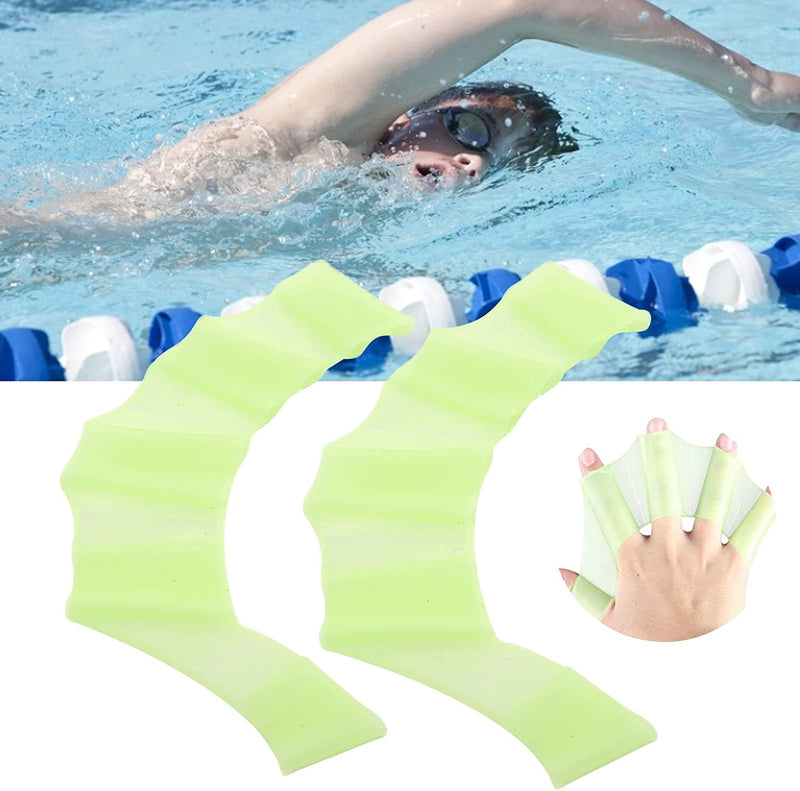 Shanrya Swim Palm Finger Gloves, Reusable Swimming Finger Webbed Gloves Elastic for Swimming Beginner