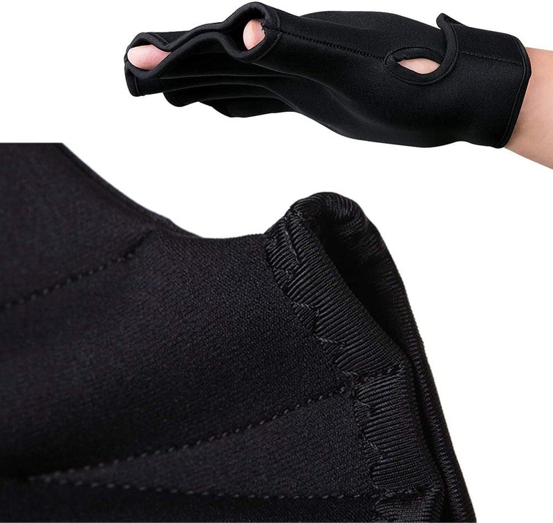 Manswill 1 Pair Aquatic Swimming Gloves, Frog Webbed Fitness Water Resistance Training Gloves/Neoprene Full Finger Gloves for Pool Playing Diving - Free Size