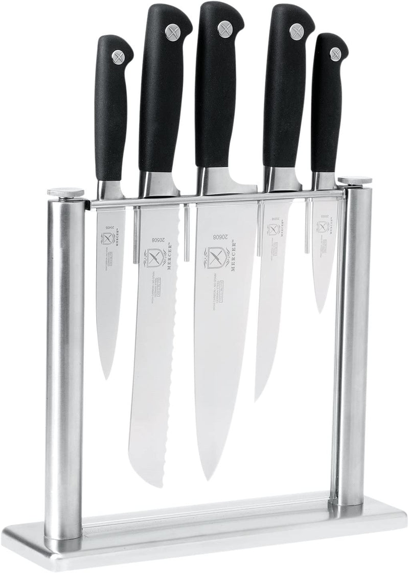 Mercer Culinary M20000 Genesis 6-Piece Forged Knife Block Set, Tempered Glass Block