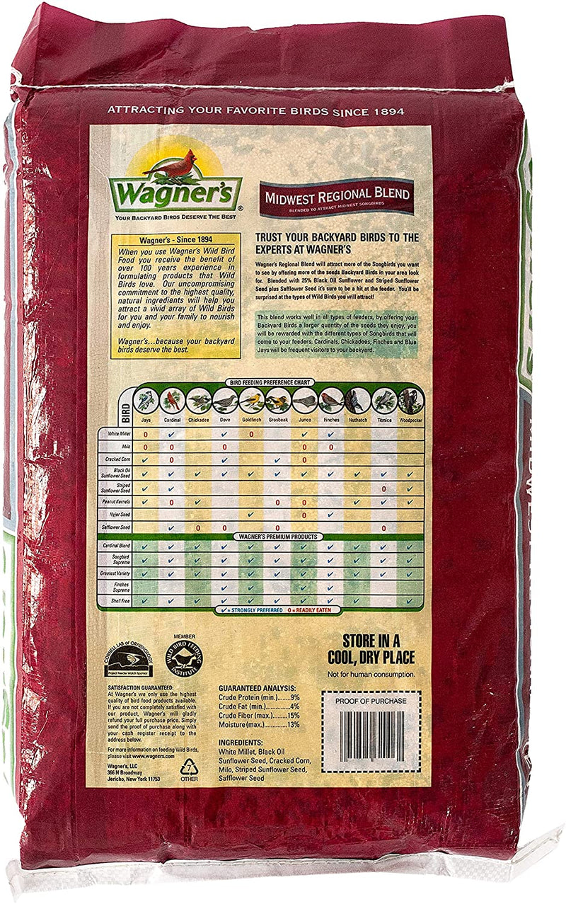 Wagner'S 62006 Midwest Regional Blend Wild Bird Food, 20-Pound Bag