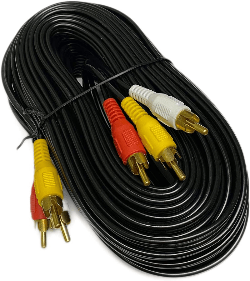 25Ft RCA M/Mx3 Audio/Video Cable Gold Plated - Audio Video RCA Cable 25ft