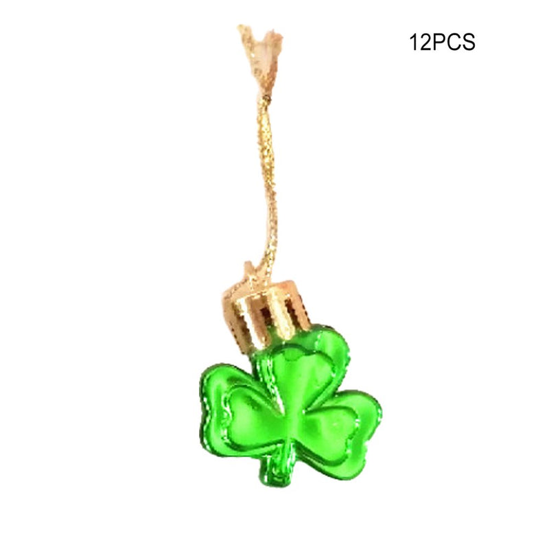 DTOWER 12 Pieces Valentines Day Ornaments for Tree St.Patrick'S Day Porch Shamrock Wall Decor Good Luck Clover Shelf Festival Pendant Light Green