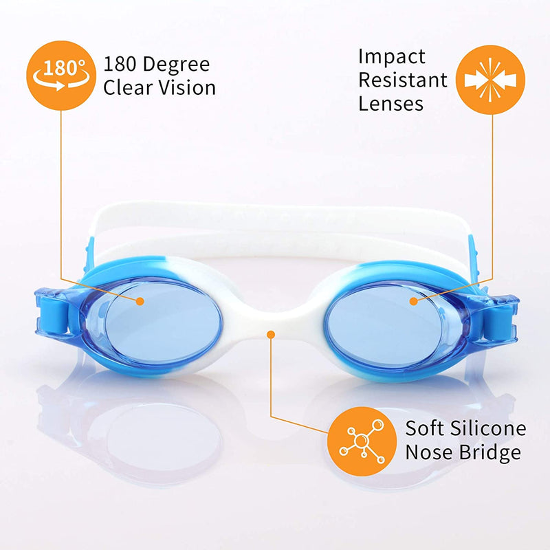 Romoc 2/4 Pack Kids Swimming Goggles,No Leaking,Anti Fog,Uv Protection Swim Glasses Water Goggles