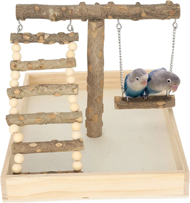 Bird Perch Stand, Parrot Play Stand Rack, Durable Wearresistant Wooden for Budgerigar Crested Myna Lovebird Cockatiel