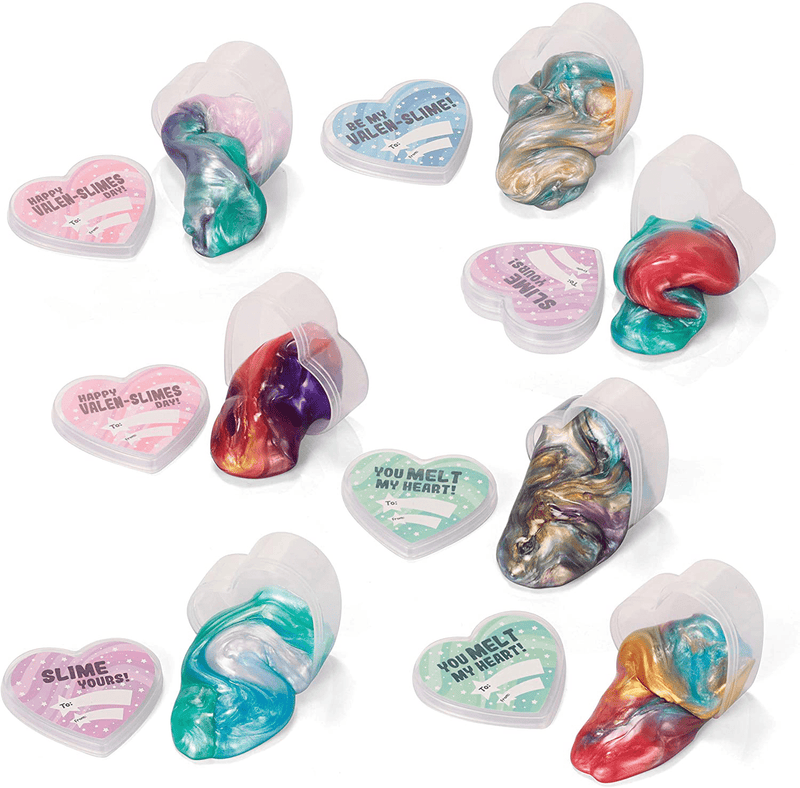 28 Valentines Day Galaxy Slime Hearts for Kids Valentine Classroom Exchange, Valentine Party Favors, Gift Exchange, Game Prizes