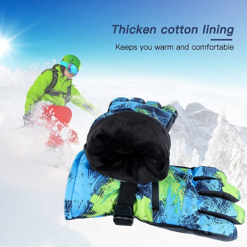 Mengk Ski Gloves Waterproof & Windproof Winter Gloves Thermal Gloves Outdoor Warm Mittens Warm Touch Screen Gloves Full-Finger Mittens Cold Weather Hand Warmers for Skiing Driving Running Cycling