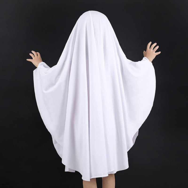 Noubeau Unisex Kid Ghost Costume Girl Halloween Fancy Dress Cosplay Boy White Boo Ghost Cloak Child Spooky Trick-Or-Treating