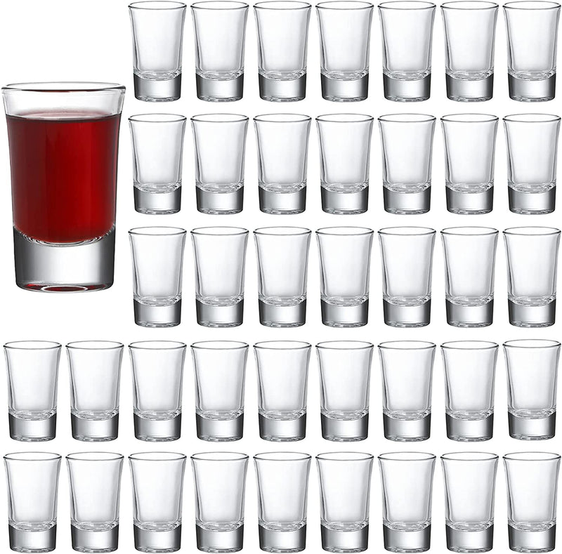 Crazystorey 40 Pack Heavy Base Shot Glasses, 1.4Oz Whiskey Shot Glass Set Small Glass Cups for Liqueur Spirits Bar Party Favor Housewarming Gift