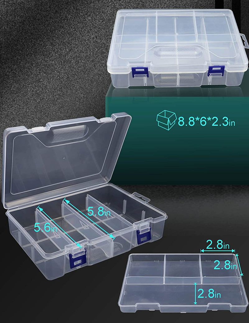 Avlcoaky Tackle Box Fishing Tackle Box Organizer with Movable Tray, Plastic Waterproof Fishing Box Storage