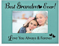 Grandma Picture Frame Gift - Engraved Leatherette Glass Photo Frame - Best Grandma Ever Love You Always & Forever - Mother'S Day Birthday Christmas Grandma from Granddaughter Grandson Xmas (Teal, 4X6)
