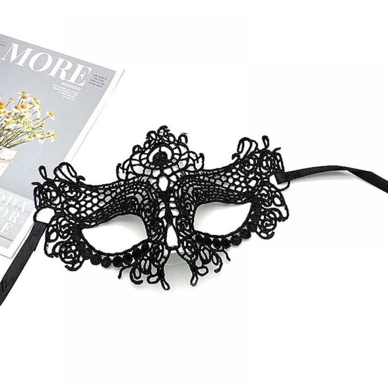 TINKER Adult Masquerade Masks, Black Lace Mask, Women Party Ball Venetian Eyemasks, for Halloween Carnival Thememed Party Ball Costume, Black