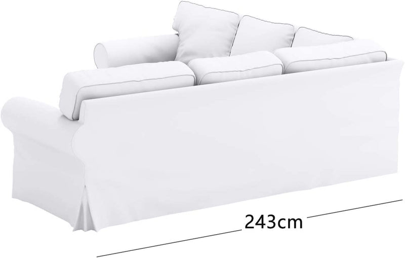 The Thick Polyester Flax Ektorp 2 2 Sofa Cover Replacement Is Custom Made. It Fits IKEA Ektorp Corner or Sectional Sofa Slipcover. (Polyester Flax)