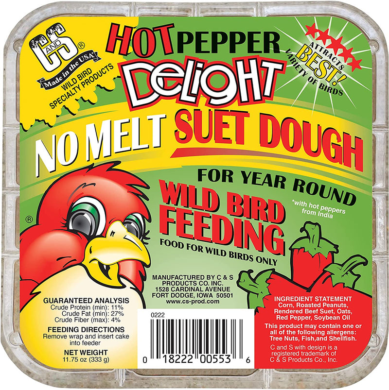 C&S Hot Pepper Delight No Melt Suet Dough 11.75 Ounces, 8 Pack