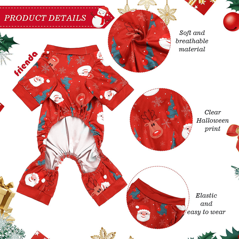 3 Pieces Dog Pajamas Small Pet Clothes Costume Apparel Jumpsuit Lovely Puppy Pajamas for Pet Holiday Decorations