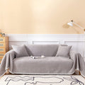 HANDONTIME Couch Cover for Dogs Grey Sectional Couch Covers for 3 Cushion Couch Sofa Flower Lace Sofa Covers Machine Washable Easy Install Futon L Shaped Couch Cushion Covers for Cat Kids, 71" X134"
