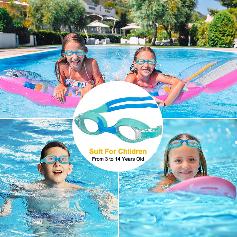 FYY Kids Swim Goggles ,Swimming Goggles for Kids (3-14)-Leak Proof Anti-Fog Anti-Uv for Age 3-16 Girls and Boys