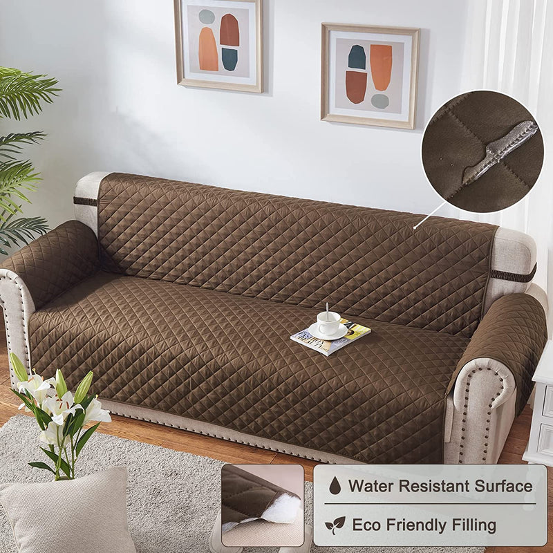 RHF Reversible Sofa Cover, Couch Covers for Dogs, Couch Covers for 3 Cushion Couch, Couch Covers for Sofa, Couch Cover, Sofa Covers for Living Room,Sofa Slipcover,Couch Protector(Sofa:Chocolate/Beige)