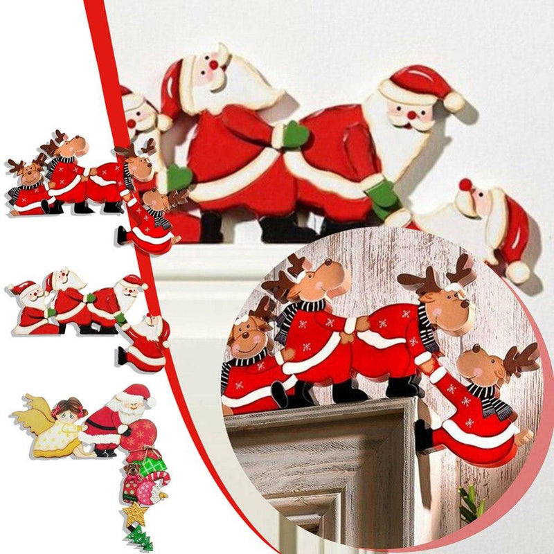 Christmas Santa and Angels Door Frames Decoration Funny Reindeer for Door Frames Christmas Decor for Doors Windows and Walls Christmas Party Decoration Door DIY Craft Supplies