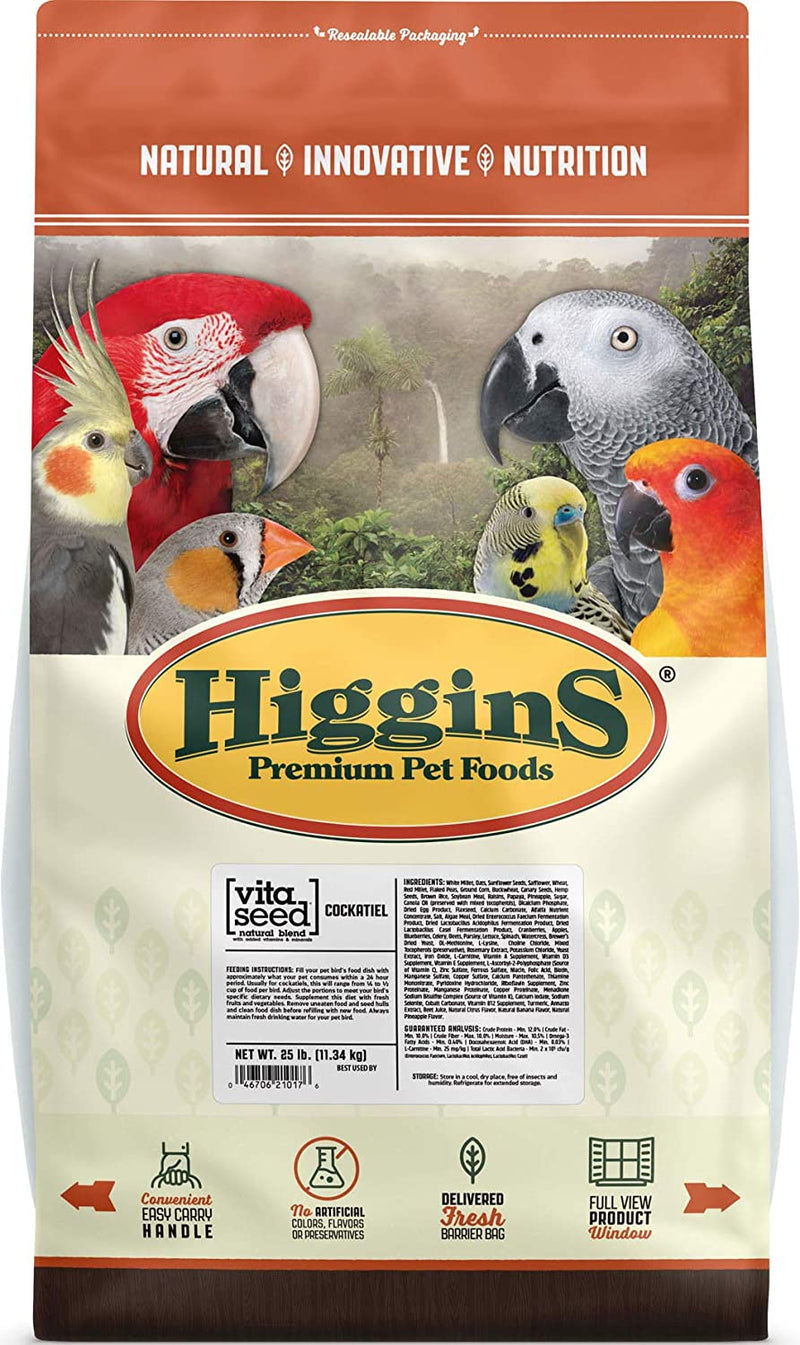 Higgins 466155 Vita Seed Cockatiel Food for Birds, 25-Pound