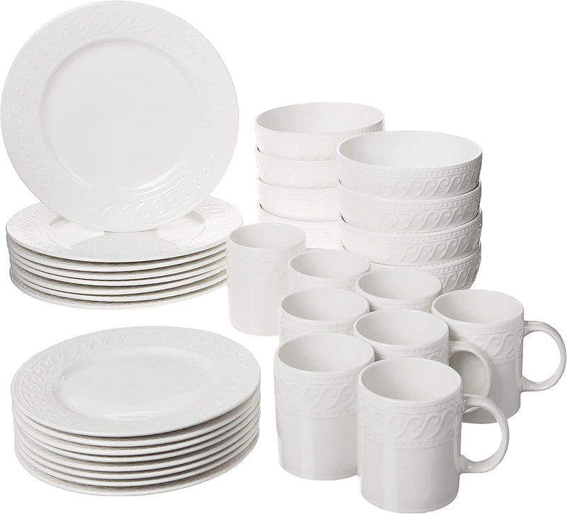 Pfaltzgraff Sylvia Dinnerware Set, 32 Piece, White