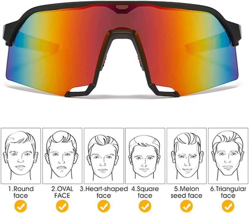 VSOLS Photochromic Sports Glasses Men and Womenbike Eyewear Mountain MTB Cycling Sunglasses (Color : 02, Size : One Size)
