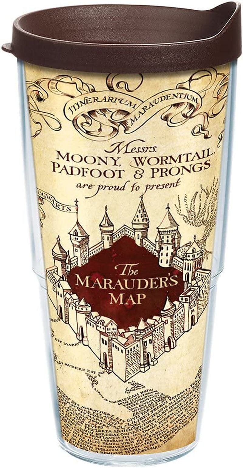 Tervis Harry Potter - the Marauder'S Map Tumbler with Wrap and Brown Lid 24Oz, Clear