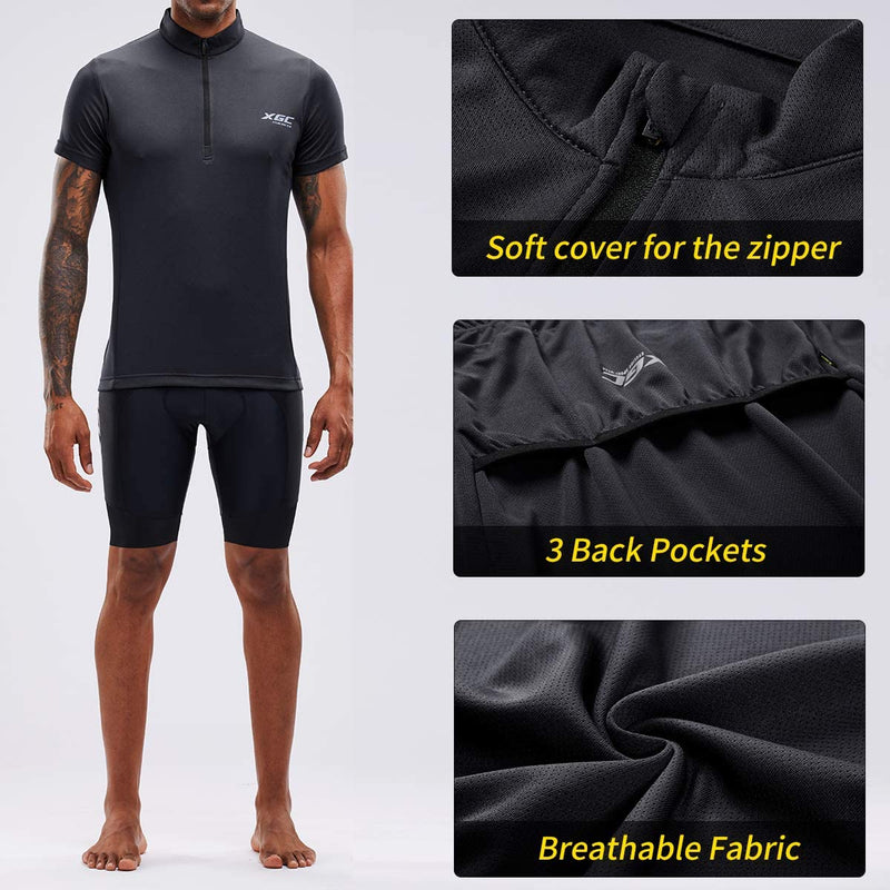 XGC Men'S Short/Long Sleeve Cycling Jersey Bike Jerseys Cycle Biking Shirt with Quick Dry Breathable Fabric