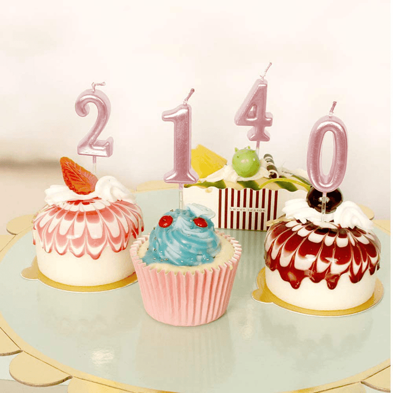 3rd Birthday Candle Three Years Pink Happy Birthday Number 3 Candles for Cake Topper Decoration for Party Kids Adults Numeral 30 23 37 33 13