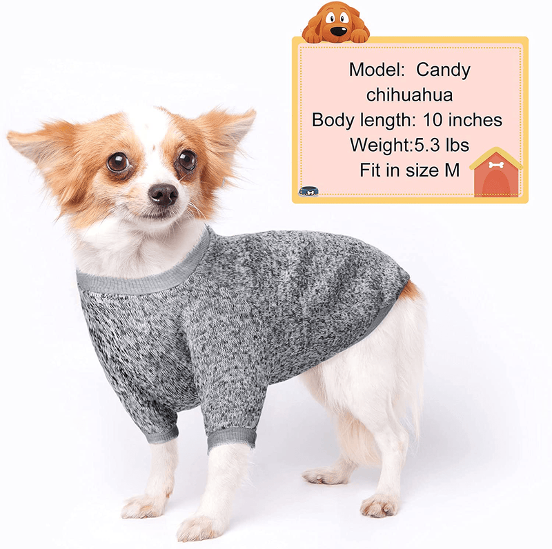 4 Pieces Dog Sweater Winter Pet Clothes Cozy Dog Outfit Soft Cat Sweater Dog Sweatshirt for Small Dog Puppy Kitten Cat