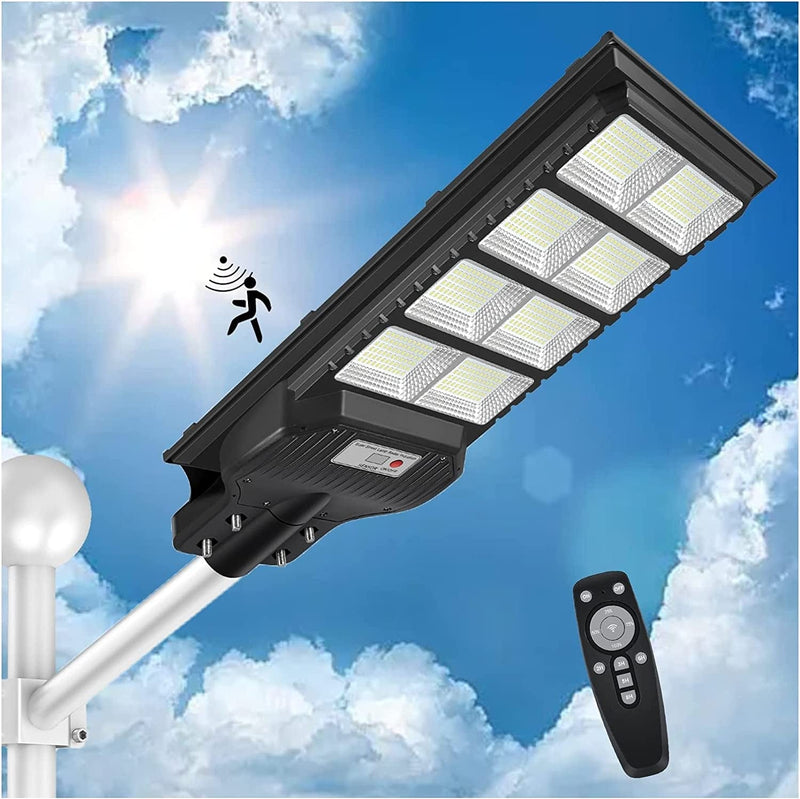 400W Led Solar Street Light Outdoor, 20000LM IP66 Waterproof Solar Security Flood Lights Outdoor Motion Sensor, Dusk to Dawn Solar LED Light Lamp with Remote Control for Garden,Yard, Parking Lot
