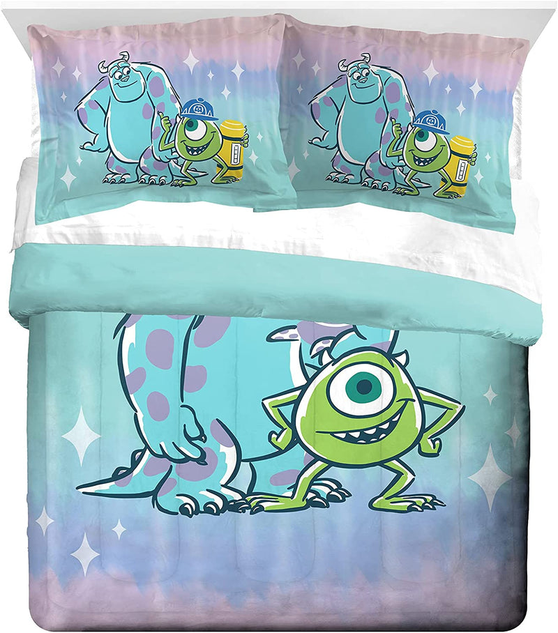 Jay Franco Disney Pixar Monsters Inc Full Comforter & Sham Set Set - Super Soft Kids Bedding - Fade Resistant Microfiber (Official Disney Pixar Product)