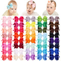 40Pcs Baby Girls Grosgrain Ribbon Hair Bows Headbands 4.5" Elastic Hair Band Hair Accessories for Infants Newborn