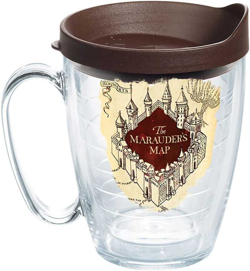 Tervis Harry Potter-The Marauder'S Map Insulated Tumbler with Wrap and Brown Lid, 16 Oz Mug, Clear