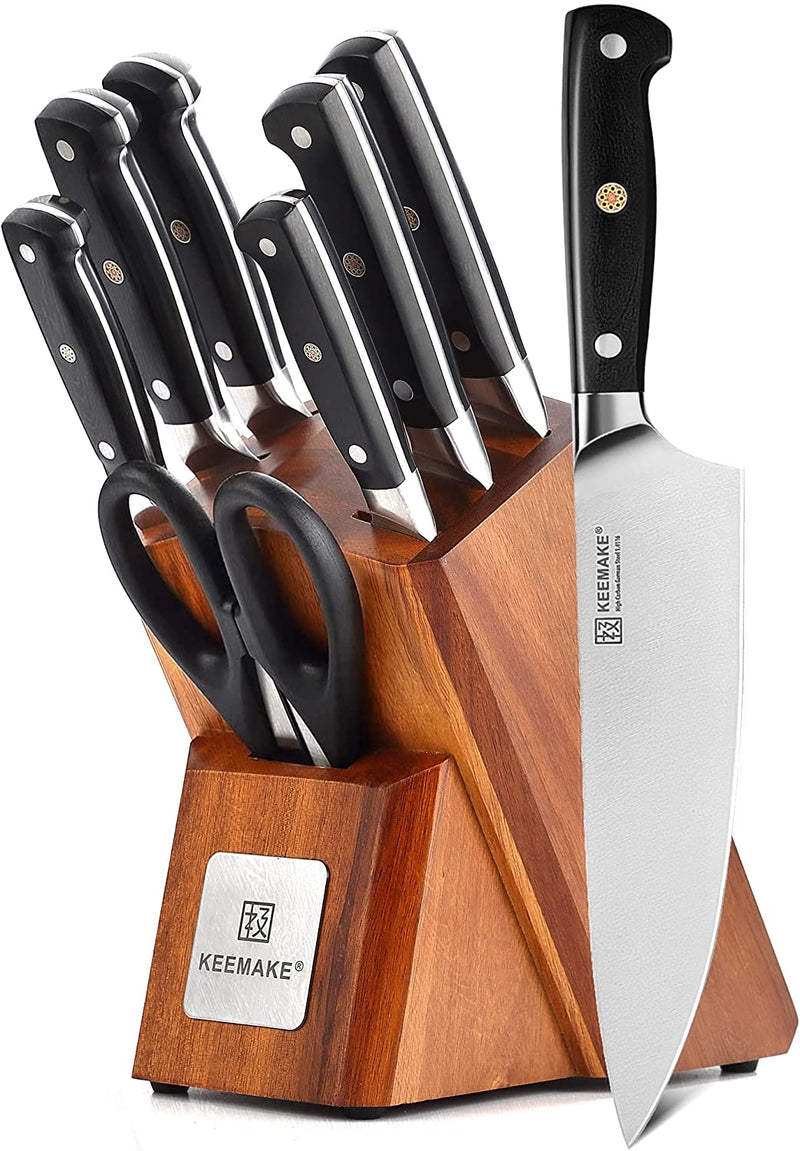 KEEMAKE Kitchen Knife Set without Block, Professional Sharp Chef Knife Set with Gift Box, German 4116 Stainless Steel Cooking Knives Set for Kitchen with Pakkawood Handle, 6 Piece