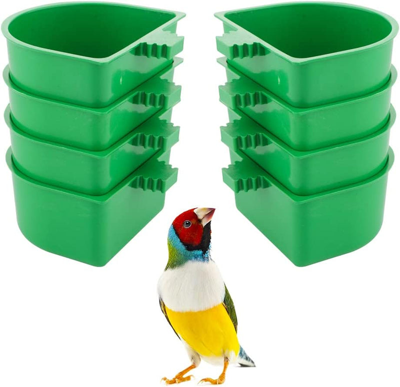 8 Pcs Mini Bird Plastic Feeder Pigeon Small Food Water Bowl Parrot Cage Sand Cup Feeding Holder (Semicircular Shape)