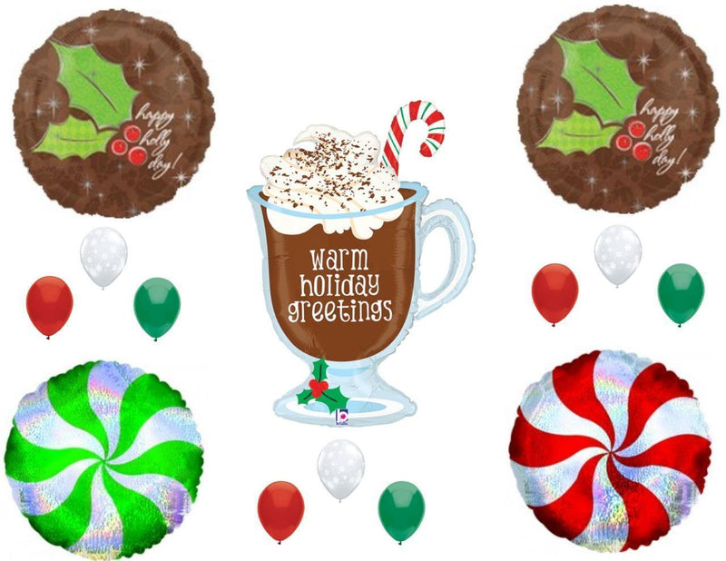 HOT CHOCOLATE MERRY CHRISTMAS Party Balloons Decorations Supplies Caroling Snow