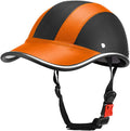 Retro Baseball Cap Half Shell Helmet, Adjustable Safe Bike Helmet for Women and Men, 5 Colors Summer PU Sunshade Bike Helmet for Vespa Moped Street Cruiser - DOT Certified