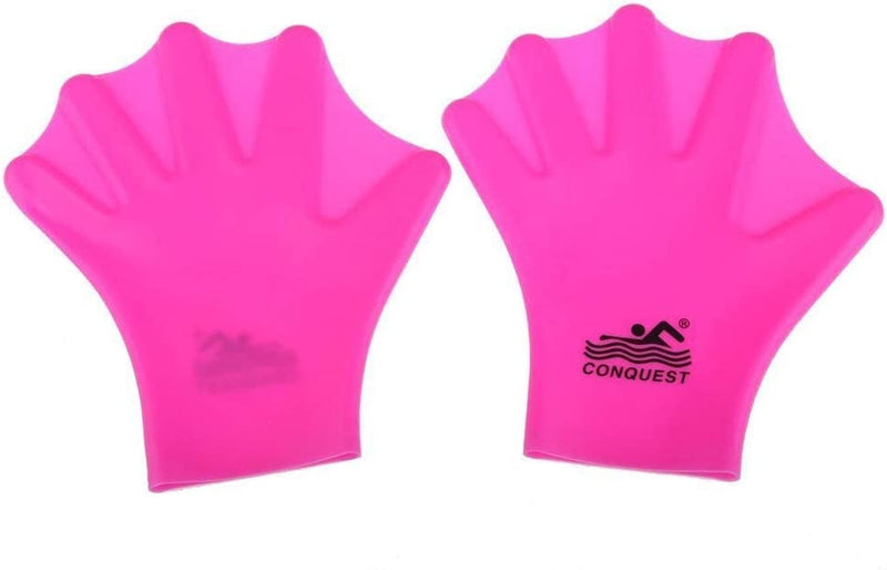 Onemoredealdirect OMDD Silicone Webbed Swimming Gloves Aqua Fit Swim Training Gloves Web Gloves Swimming,Closed Full Finger Webbed Water Gloves Unisex Adult,2Pcs