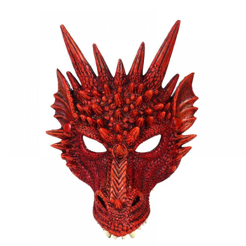 4D Dragon Mask Halloween Party Costume Cosplay for Adults Men, Scary Animal Half Face Masks