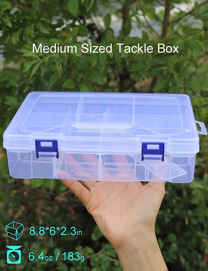 Avlcoaky Tackle Box Fishing Tackle Box Organizer with Movable Tray, Plastic Waterproof Fishing Box Storage
