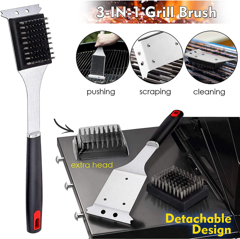 Hasteel Grill Utensil Set of 27, Heavy Duty Stainless Steel Barbecue Accessories with Carrying Bag, Complete BBQ Grilling Tools Kit Perfect for Outdoor BBQ Backyard Cooking, Dishwasher Safe & Man Gift