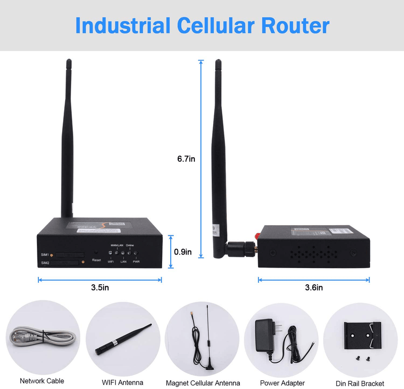 4G VPN Router, Industrial Dual Sim 4G LTE WiFi Router 3G/4G Yeacomm YF325 Wireless Modem Router Unlocked with Sim Card Slot, External Antenna Cellular Modem in North/South America, NOT for Verizon