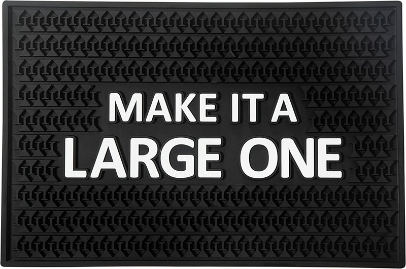 Make It a Large One Bar Mat - Extra Large Rectangular Bar Mat Spill Drip Mat -12" X 18"