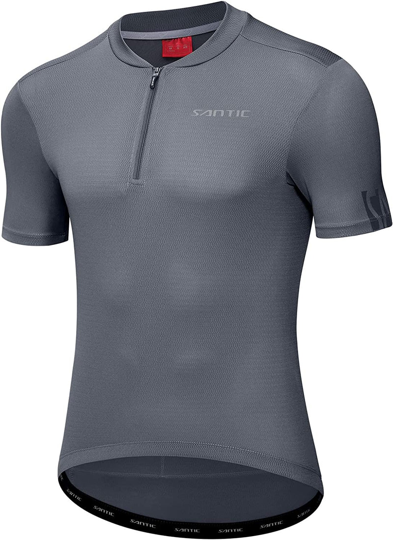 Santic Cycling Jersey Men Short Sleeve Bike Jersey with Three Pockets Breathable Quick Dry Biking Shirts