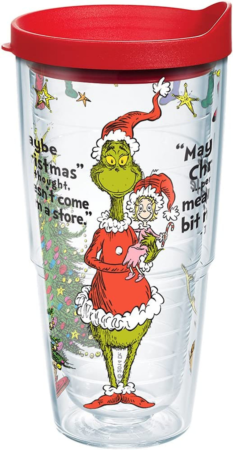 Tervis Dr. Seuss Grinch Christmas Quote Made in USA Double Walled Insulated Tumbler Cup Keeps Drinks Cold & Hot, 16Oz, Classic